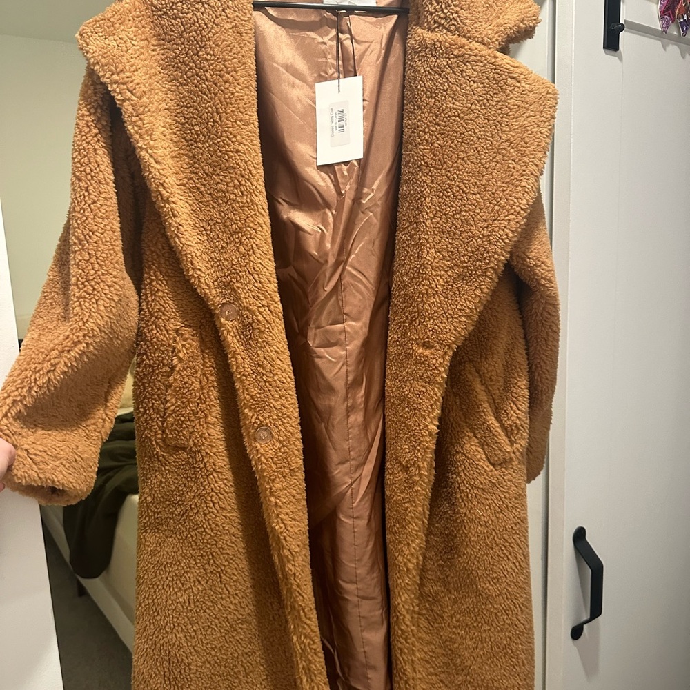 Cozy Tan Teddy Coat